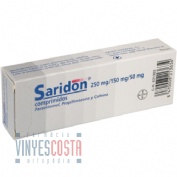 SARIDON 250 mg/150 mg/50 mg COMPRIMIDOS , 20 comprimidos