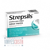 STREPSILS pastillas para chupar sabor menta , 24 pastillas