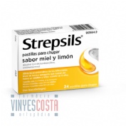 STREPSILS PASTILLAS PARA CHUPAR SABOR MIEL Y LIMON , 24 pastillas