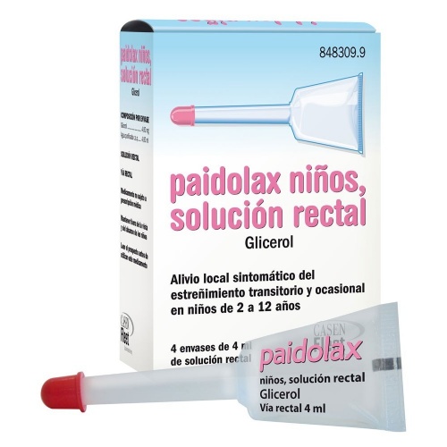 PAIDOLAX NIÑOS, SOLUCIÓN RECTAL, 4 enemas de 4 ml