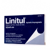 LINITUL APOSITO IMPREGNADO, 10 apósitos de 5,5 x 8 cm