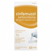 CINFAMUCOL CARBOCISTEÍNA 50 mg/ml SOLUCION ORAL , 1 frasco de 200 ml